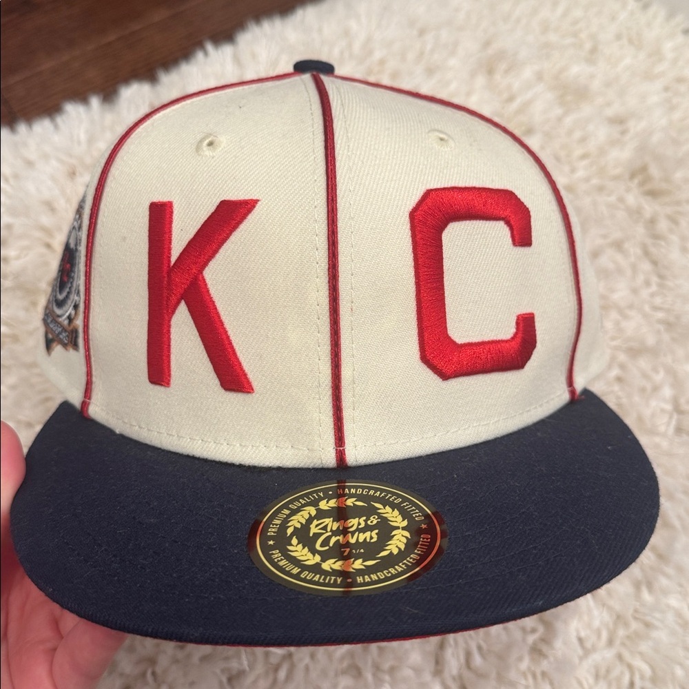 KC Embroidered Cap with Red and Navy Accents - Picture 2 of 5